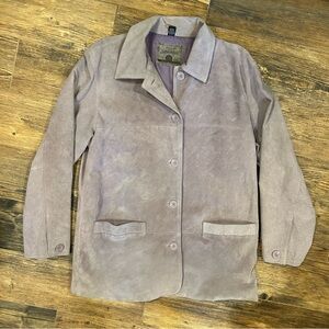 Vintage 90s St. John’s Bay Suede Leather Jacket – Lavender Purple – Medium